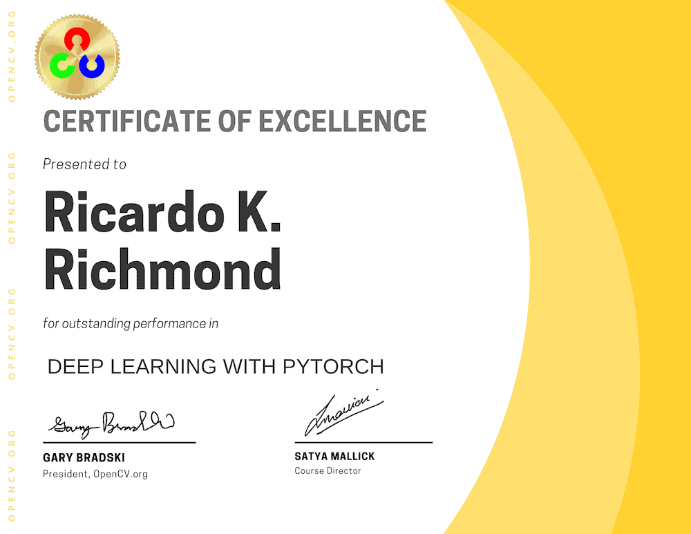 Certificate of Excellence